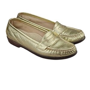 Sas Gold Shoes Size 8N Leather Loafers Tripad Comfort